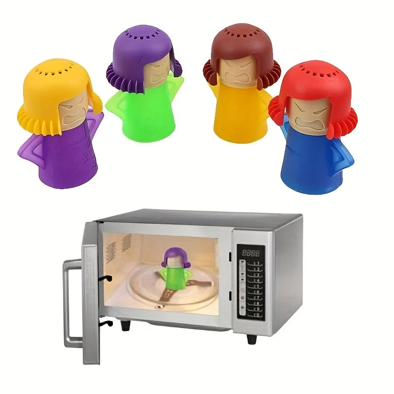 Angry Mama Oven Steam Microwave Cleaner Easily Remover Oil Dirt Fridge Deodorizer for Kitchen Cleaning Tool Useful Household