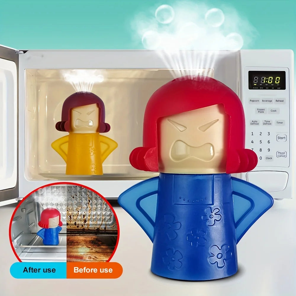 Angry Mama Oven Steam Microwave Cleaner Easily Remover Oil Dirt Fridge Deodorizer for Kitchen Cleaning Tool Useful Household