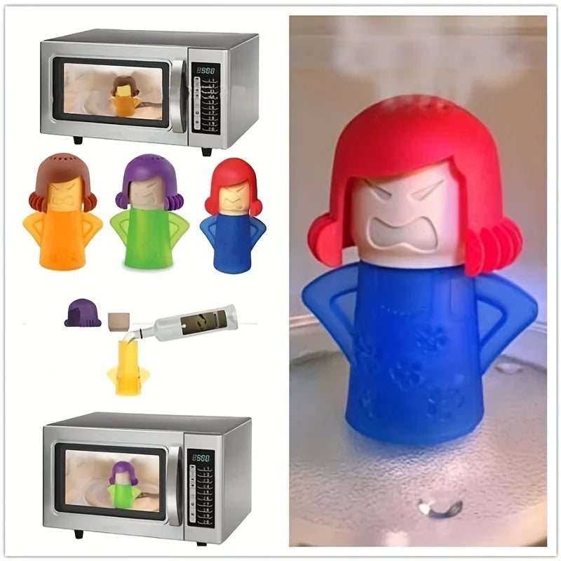Angry Mama Oven Steam Microwave Cleaner Easily Remover Oil Dirt Fridge Deodorizer for Kitchen Cleaning Tool Useful Household