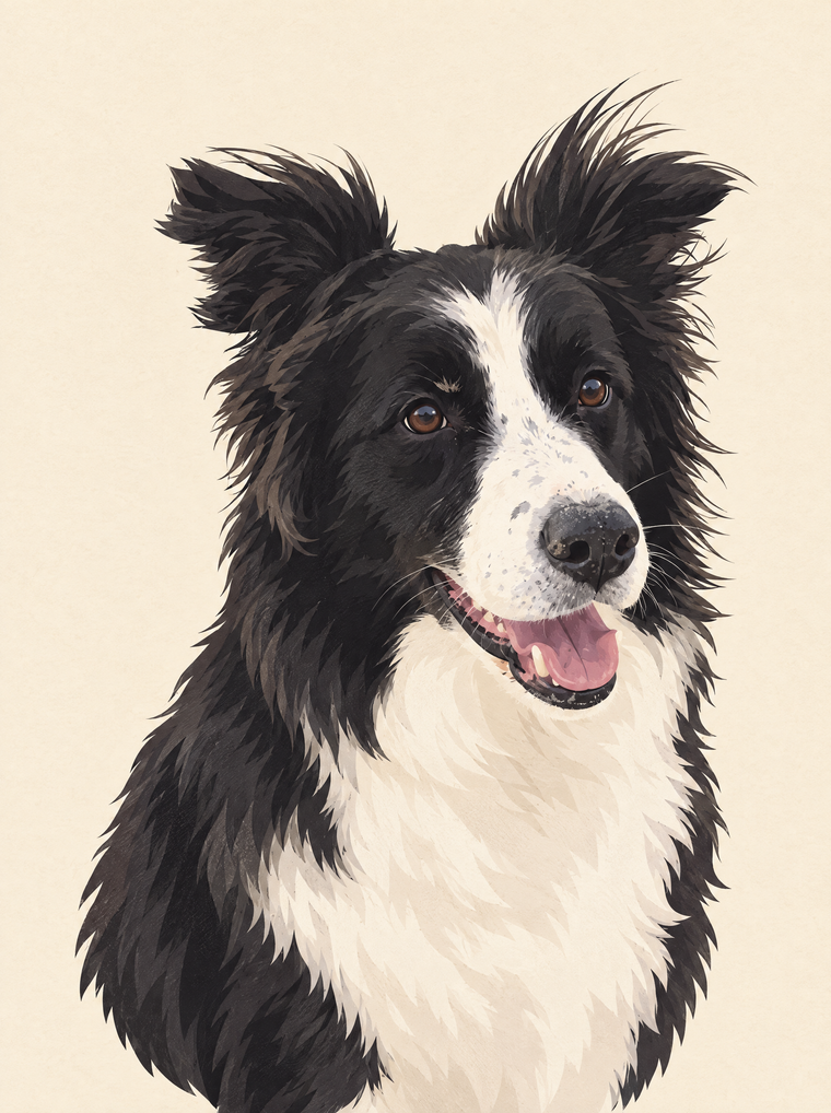 Ilustración moderna de un border collie