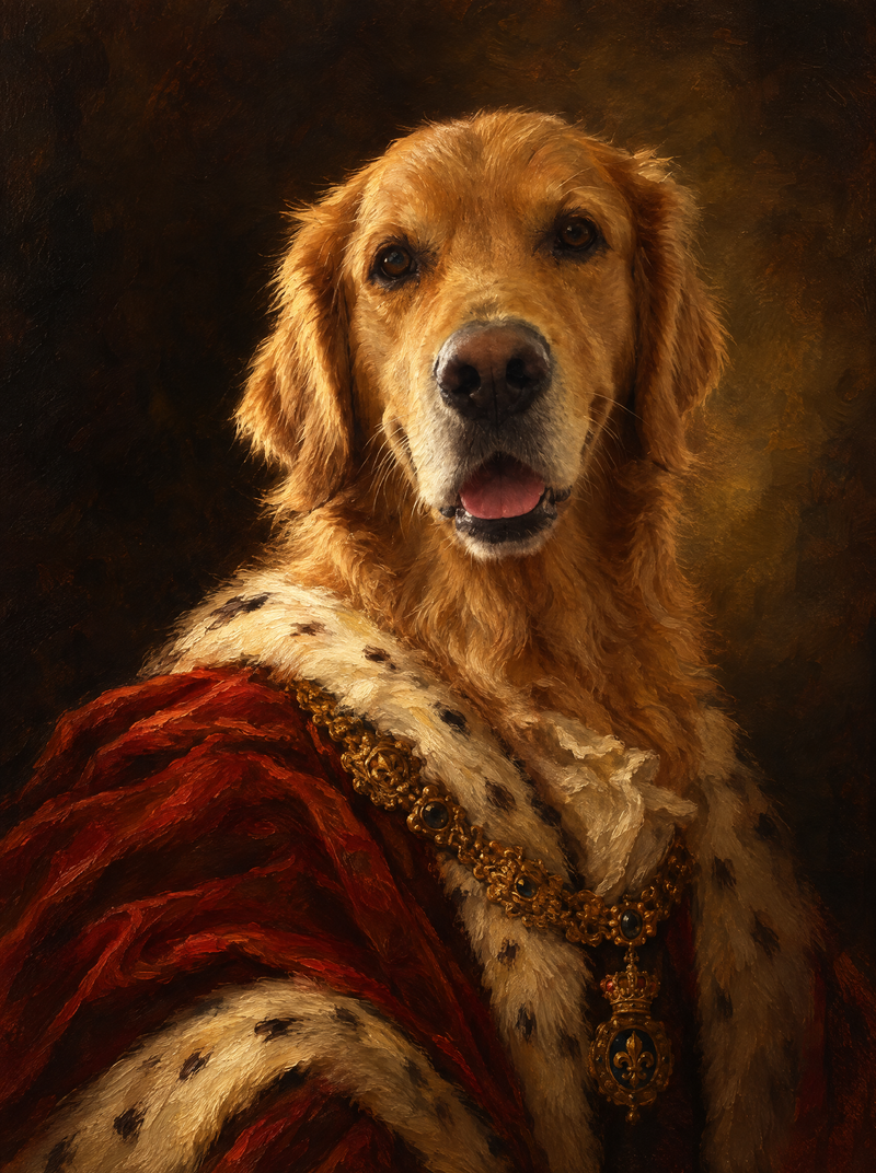 Retrato real de un golden retriever