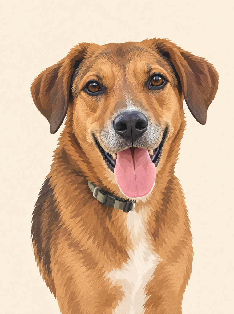 Ilustración moderna de un perro mestizo